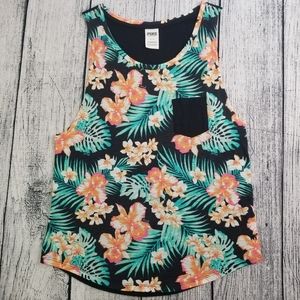 VS Pink Hawaiian Hibiscus Flower Pocket Tank
